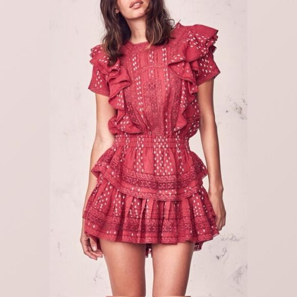 LoveShackFancy Stella Dress in Amour Ikat - Picture 1 of 8